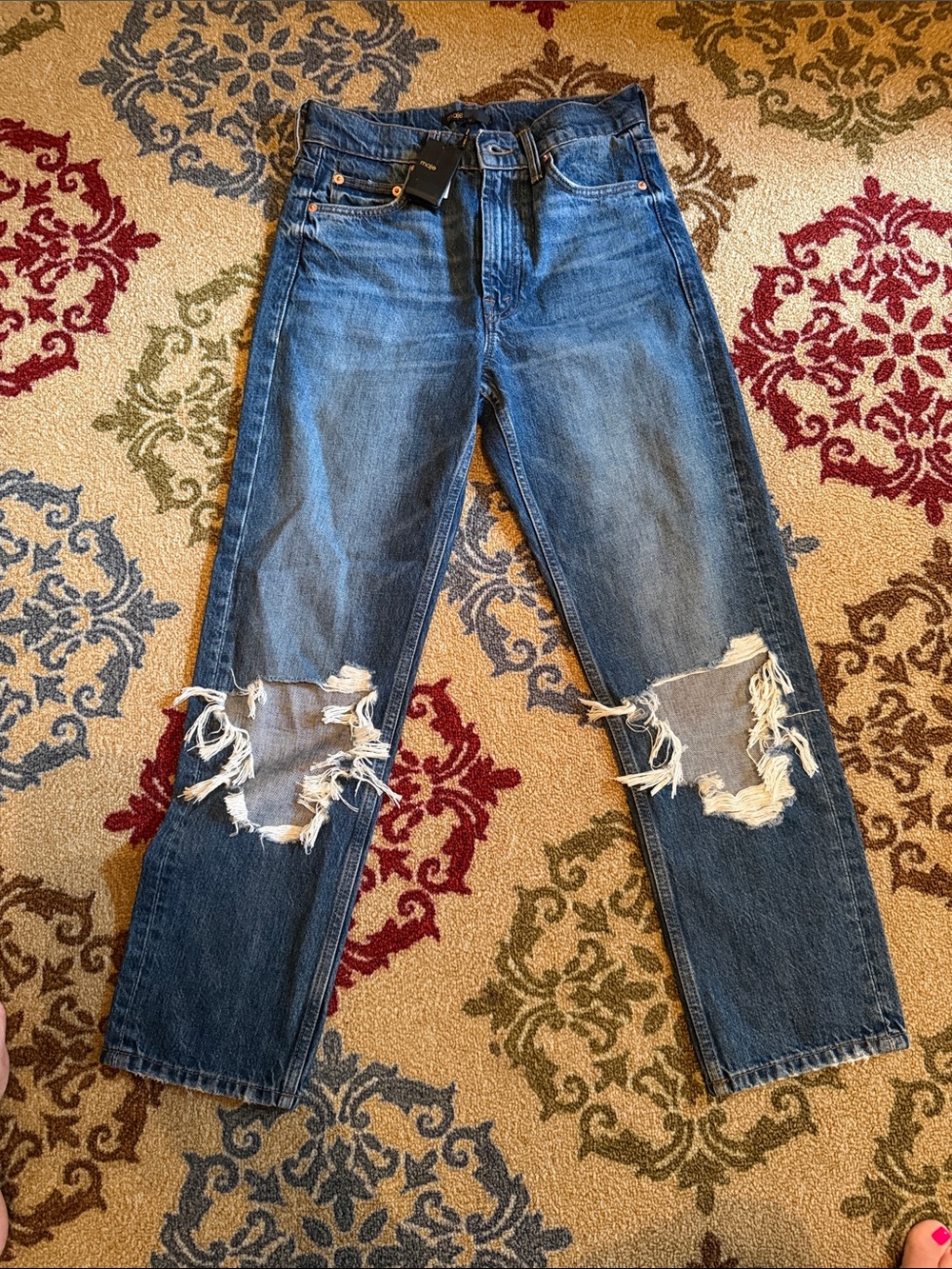 Maje NWT High-Rise Distressed Women's Jeans - Dark Blue